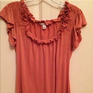 Ruffle scoop neck top